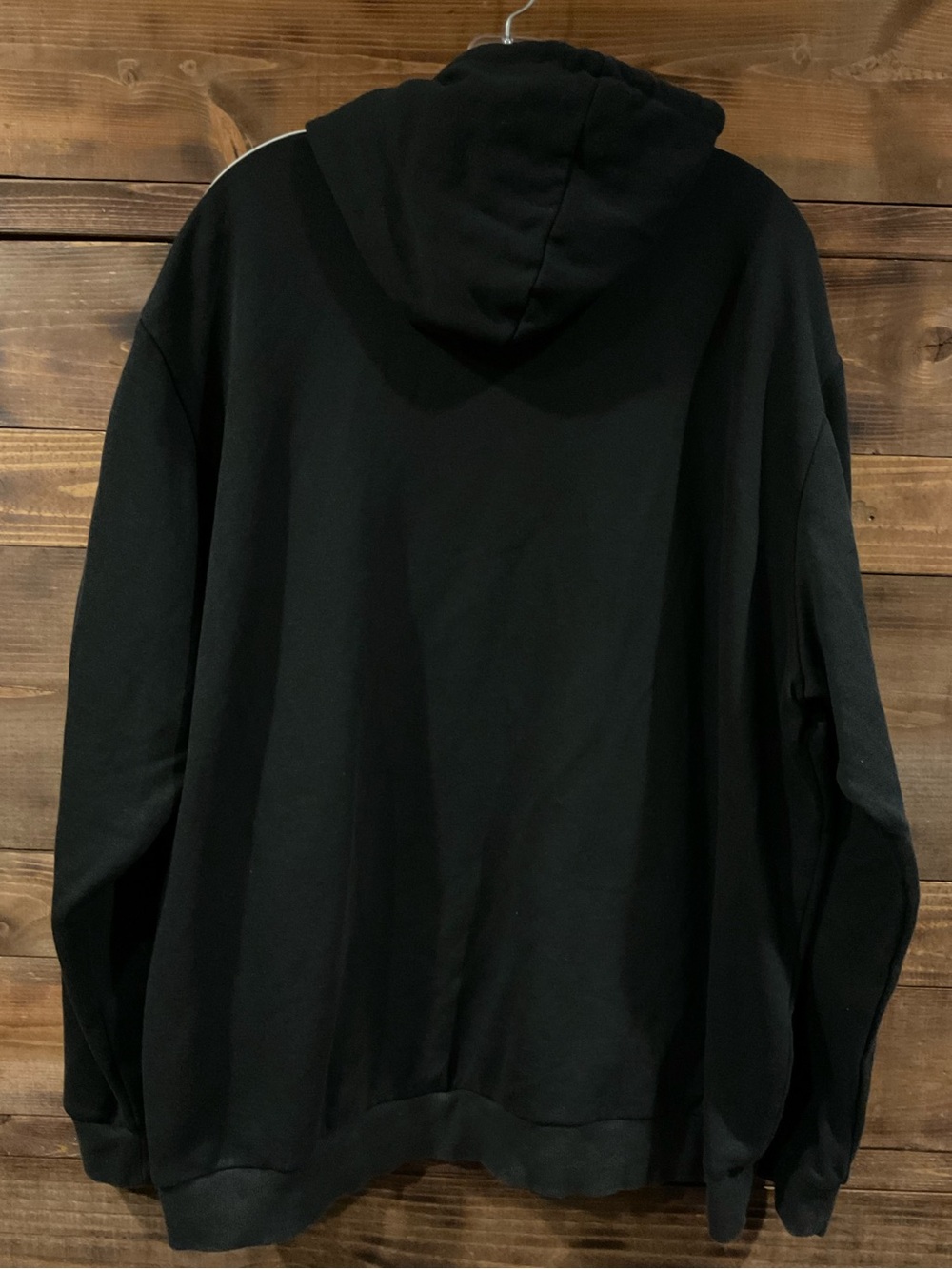 ADIDAS MENS Classic Big Logo 3 Stripe Black Pullover Hoodie White Tag Accent XXL - Picture 2 of 5